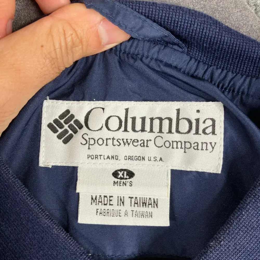 Columbia Vest Mens XL Navy Blue‎ Sleeveless Pullover Windbreaker Vintage 90s